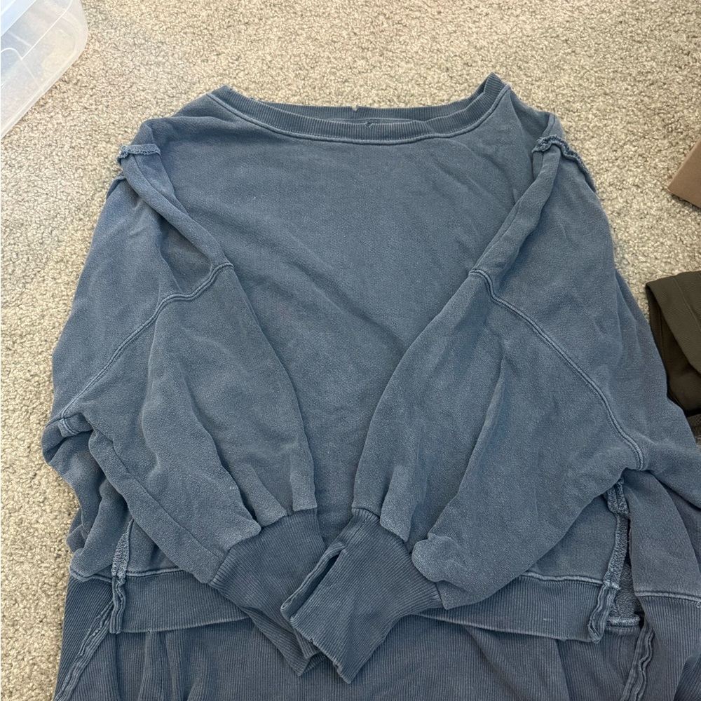 We The Free Textured Blue Pullover